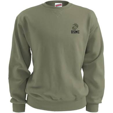Sweatshirt Adult OD USMC Transfer